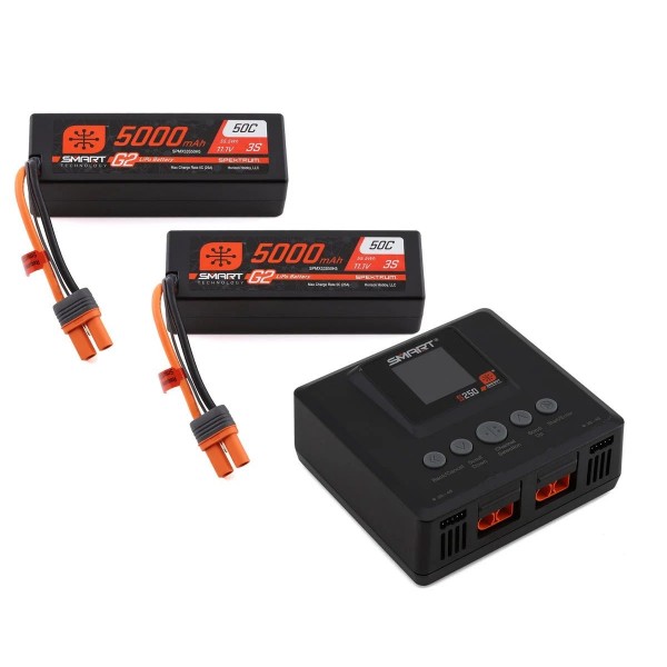Spektrum Smart Powerstage 6S Surface G2 5000mAh 3S Lipo IC5 & S250 Charger Bundle