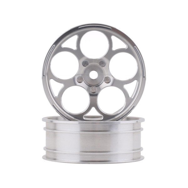SSD RC 5 Hole Aluminum Front 2.2” Drag Racing Wheels, Silver (2)