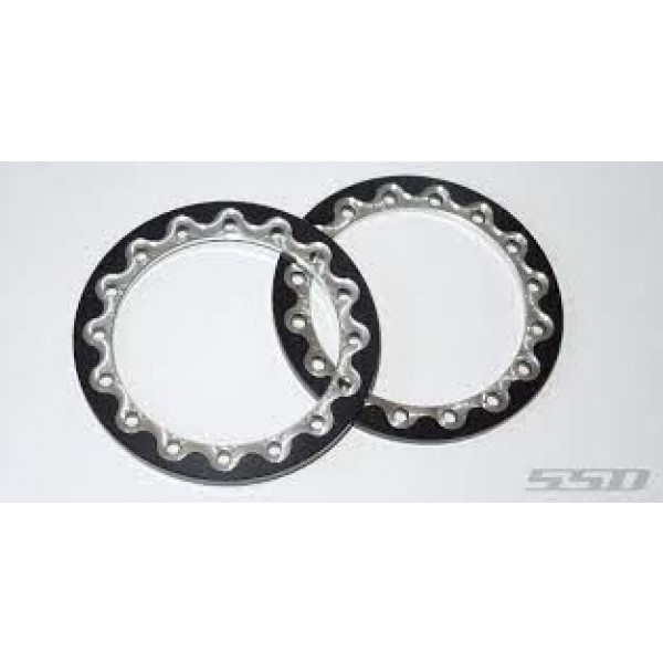 SSD RC 2.2" / 3.0" Drag Rear Wheel Front Rings (Black) (2)