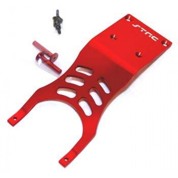 ST5837R Mach Alum Front Skid Plate Red Slash