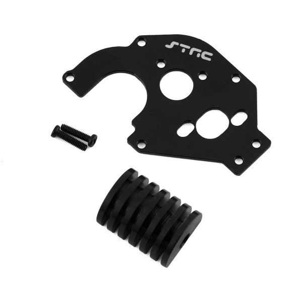 ST Racing Concepts SCX24 Aluminum Motor Plate with Built-In Heatsink, Black