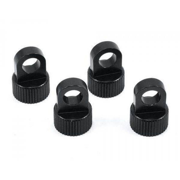 ST Racing Concepts Vaterra Ascender Aluminum Upper Shock Caps (4) (Black)