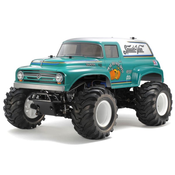 Tamiya 1/10 Squash Van 4WD GF-02 Monster Truck, Green/White