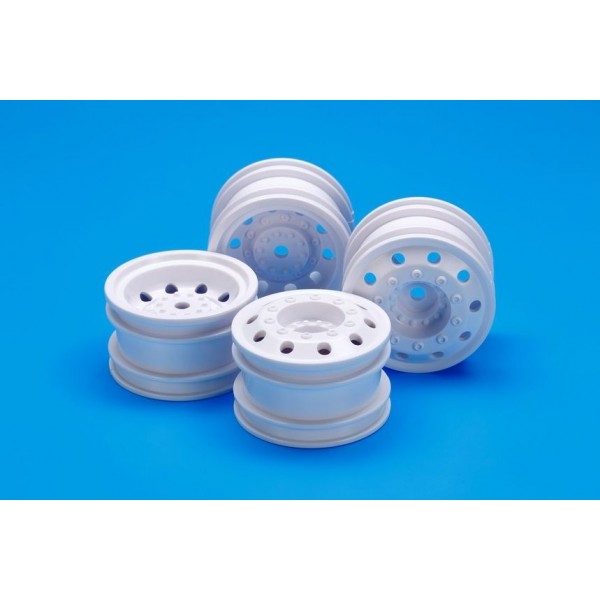 Tamiya RC ON-ROAD RACING TRUCK WHEELS F/R / White 2Pcs Each