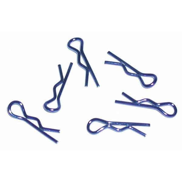 Team Associated Factory Team Body Short Clips, metallic Blue (6)