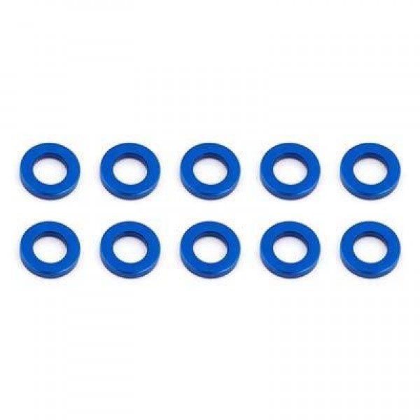 Team Associated Aluminum Ballstud Washers, 5.5x1.0mm, Blue (10)