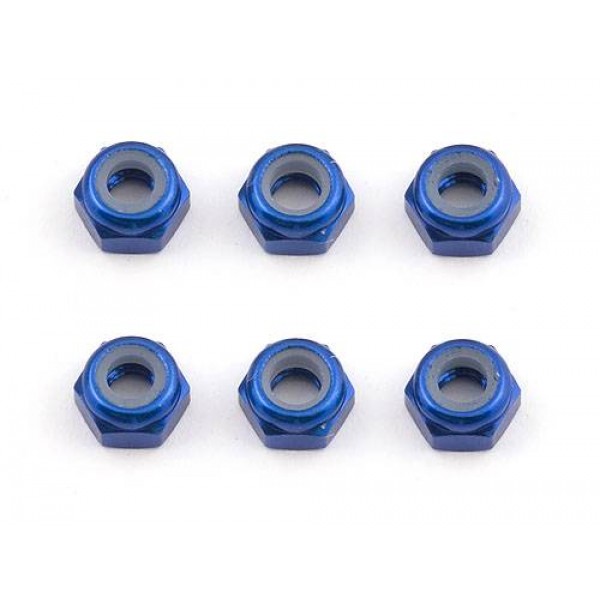 Team Associated Aluminum Factory Team Locknuts, M3, Blue (10)