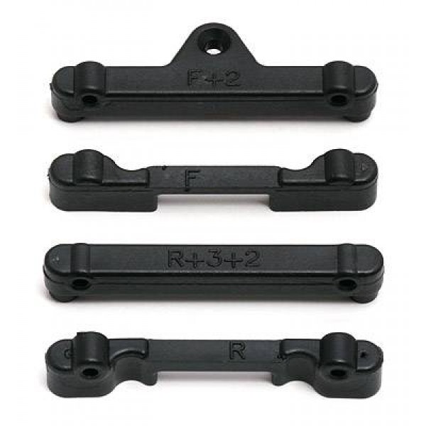 Team Associated Front/Rear Arm Mounts, F, F+2, +2 deg. kickup, Standard