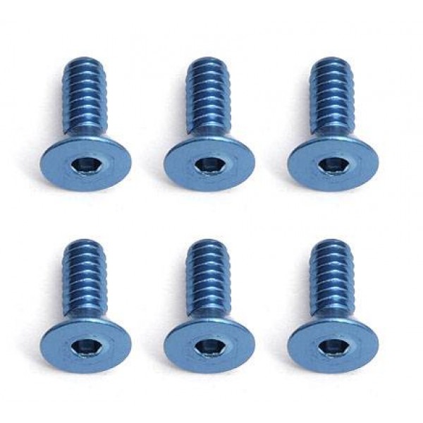 Team Associated Aluminum Factory Team Screws, 4-40x5/16in (FHCS), Blue (6)