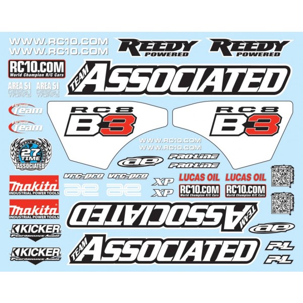 RC8B3 Decal Sheet