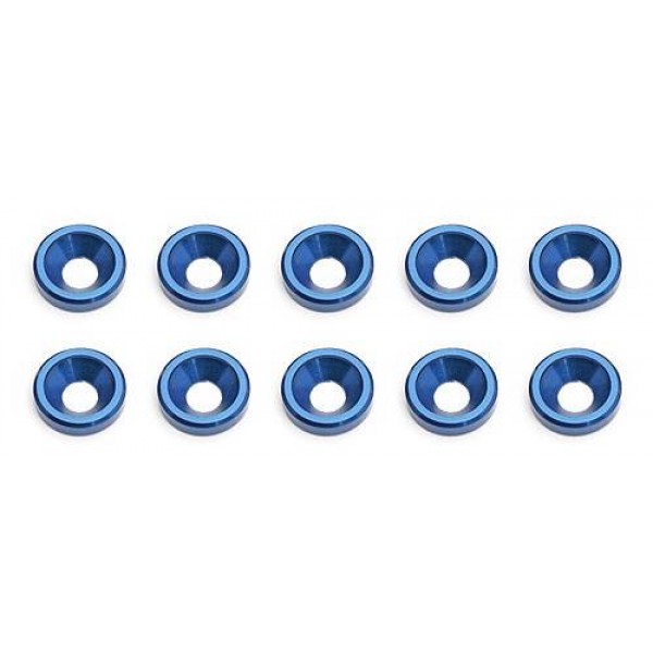 Team Associated Factory Team Countersunk Washers, Blue (10)