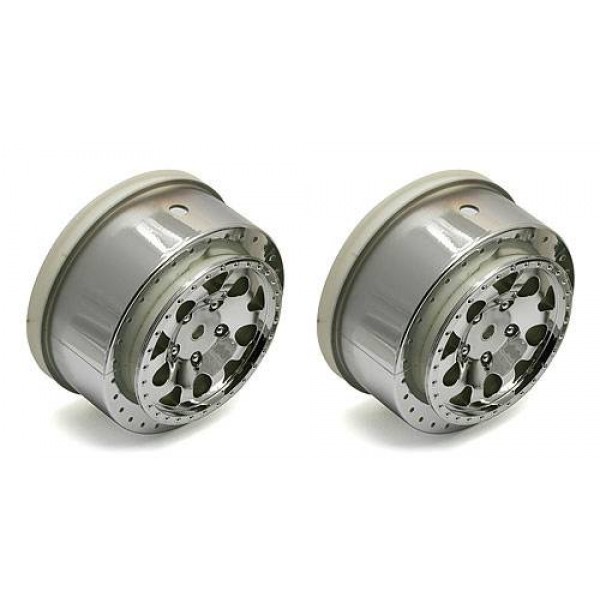 Team Associated KMC Hex Wheels, Chrome (2)