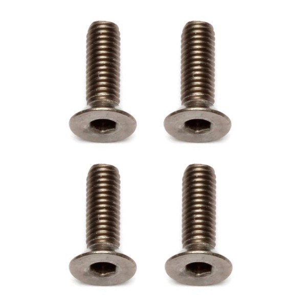 Team Associated Factory Team Ti Screws, M3x10mm (FHCS) (4)