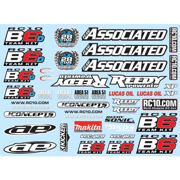 Team Associated B6 Decal Sheet