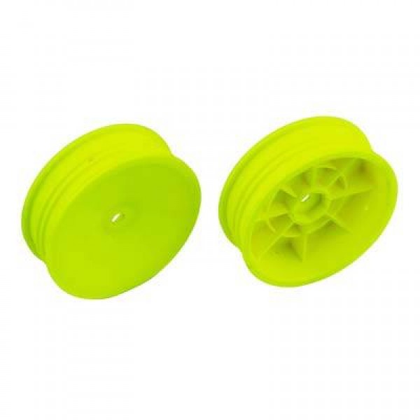 Team Associated 2.2" 2WD Slim Front Yellow Wheels, 12mm Hex (2)