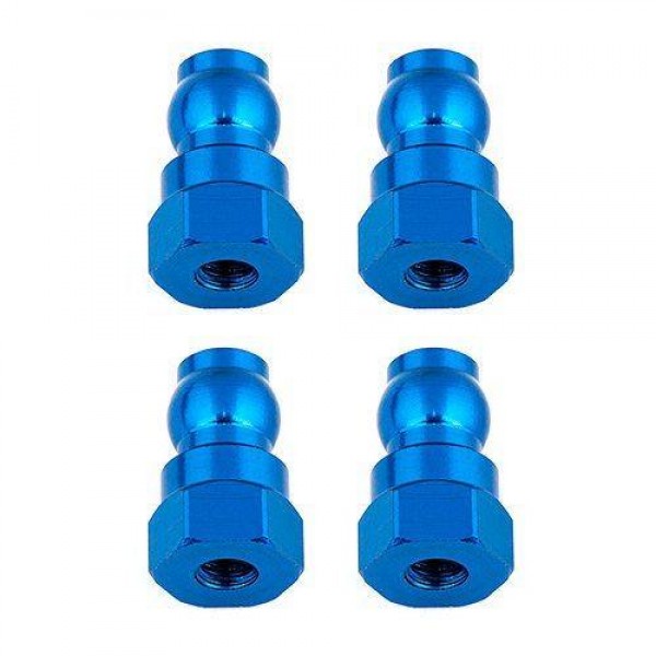 Team Associated Aluminum Shock Bushings, 12mm, Blue (4)