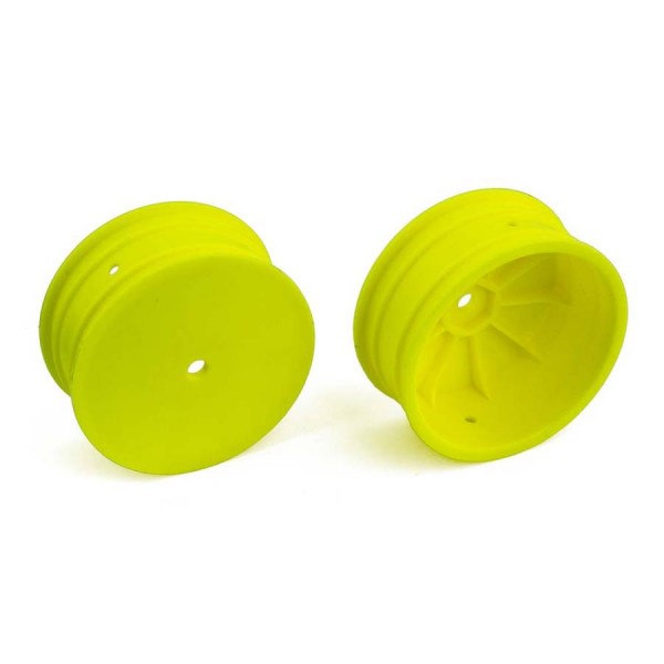 Team Associated 2.2" 12mm hex 4WD front buggy wheels, yellow (2)