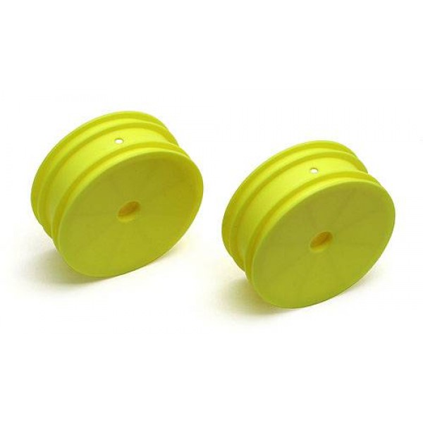 Team Associated B4 Front Wheels, 2.2in Yellow (2)
