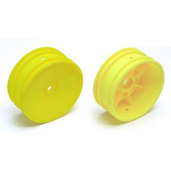 Team Associated 2.2" 2WD Front Yellow Wheels, 12 mm Hex (2)