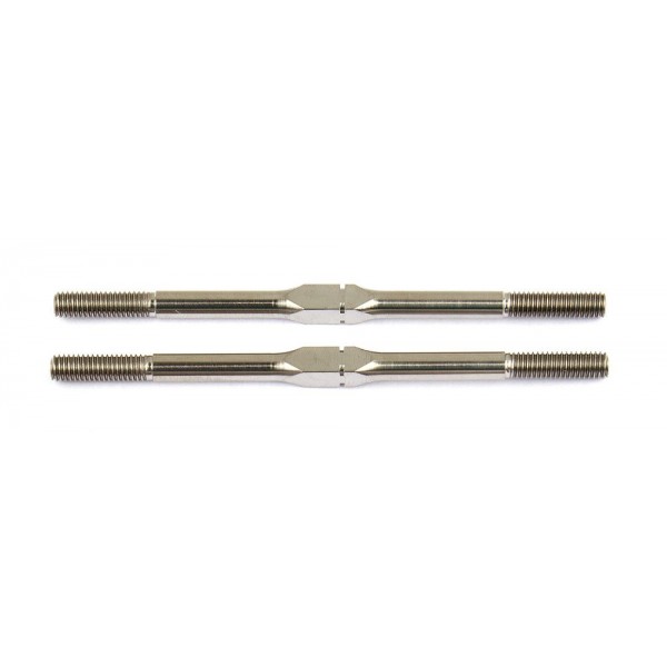 Team Associated Factory Team Titanium Turnbuckles, 3x58mm (2.28in), Silver (RC10F6) (2)