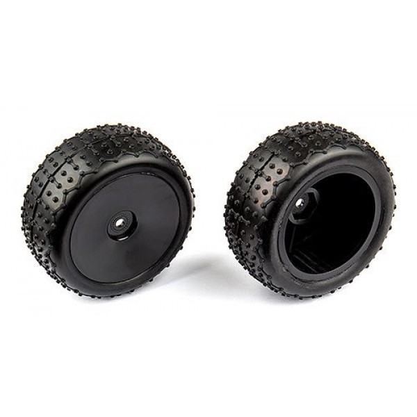 Team Associated Rear Wide Mini Pin Tires, mounted (2)