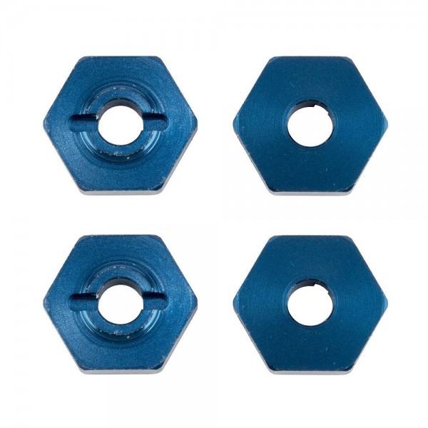 Factory Team Aluminum 1/14 Wheel Hexes, blue (4)