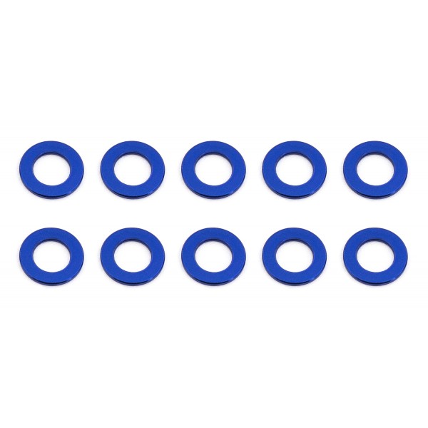 Team Associated Aluminum Ballstud Washers, 5.5x0.5 mm, blue (10)