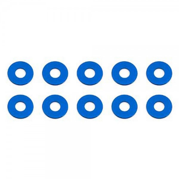 Team Associated Aluminum Bulkhead Washers, 7.8x0.5 mm, Blue (10)