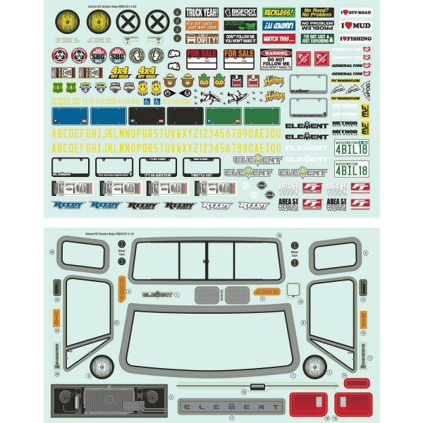Team Associated Sendero Body Decal Sheet