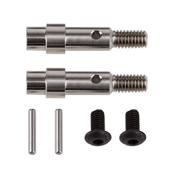 Team Associated RC10B6 FT Hex Adapter Front Axles, titanium