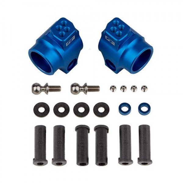 Team Associated Factory Team Aluminum Rear Hub Set, Blue (DR10) (2)