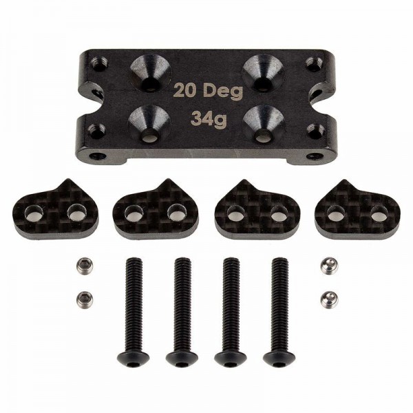 Team Associated RC10B6 FT Bulkhead Set, 20 deg, Steel