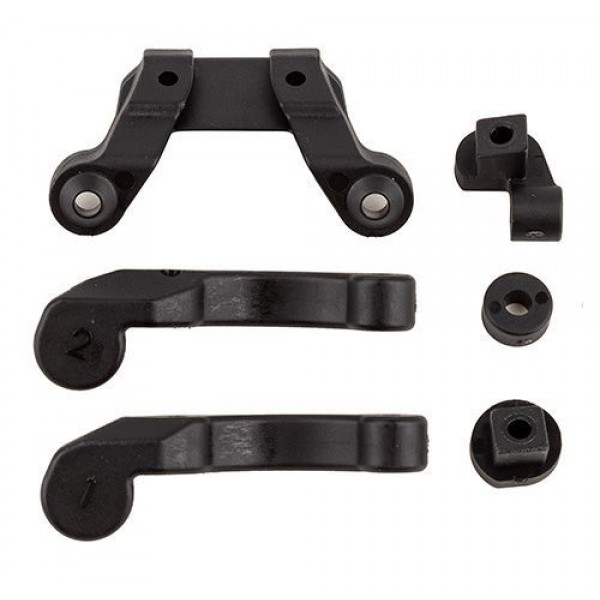 Team Associated RC10B6.4 Front Wing/Fan Mount, Battery Brace Shim Set