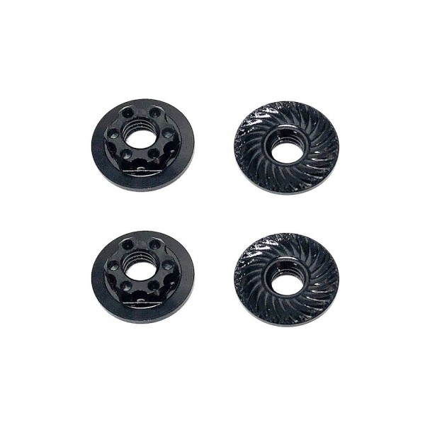 Team Associated M4 Low Profile Wheel Nuts, Black