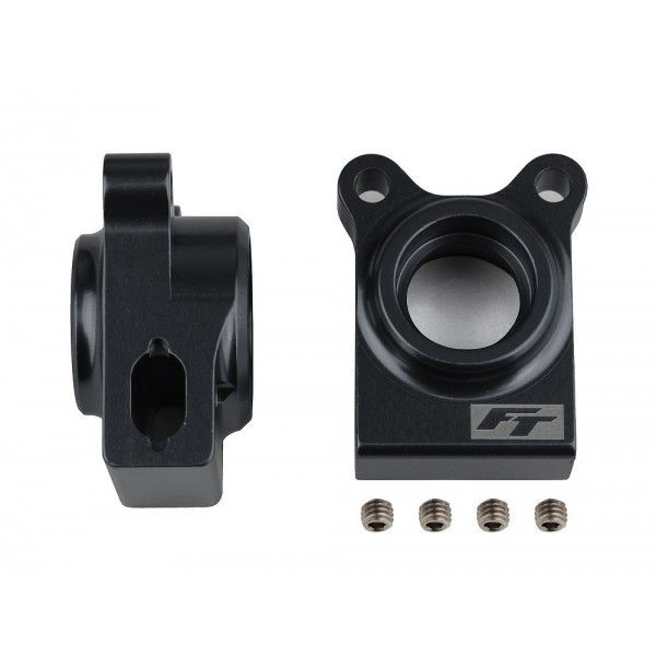 Team Associated FT Aluminum Rear Hubs, black (RC10B74.1) (2)