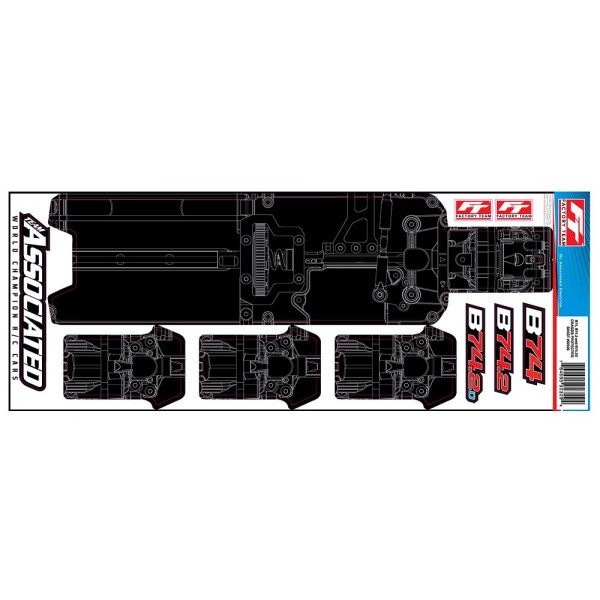 Team Associated RC10B74.2 FT Chassis Protective Sheet, printed