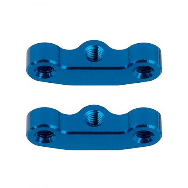 Team Associated RC10B7 Hub Link Mounts, +1mm, blue aluminum