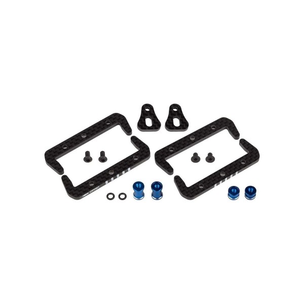 Team Associated RC10B7 Factory Team Carbon Fiber Battery Mount Set, Blue