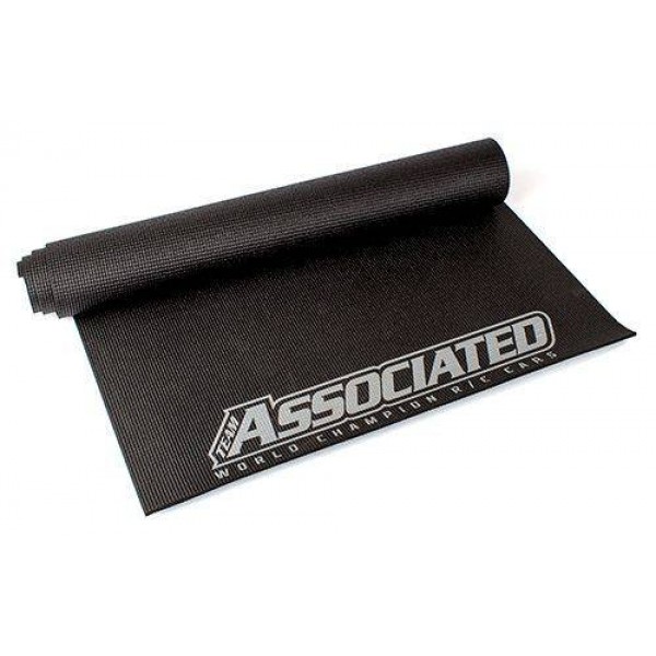 Team Associated 2018 Pit Mat, 24x48 (black with silver lettering)