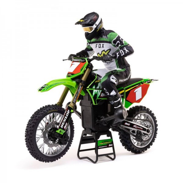 Team Losi Promoto-MX 1/4 Motorcycle RTR Combo, Pro Circuit Green