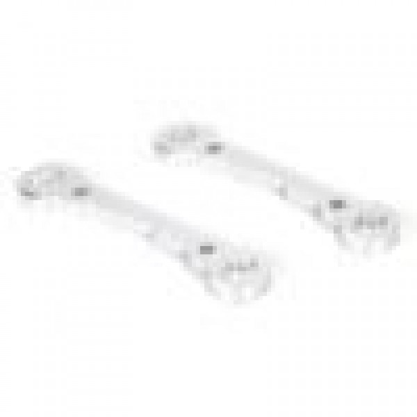 Losi Aluminum Front Hinge Pin Braces, Silver, MTXL (2)