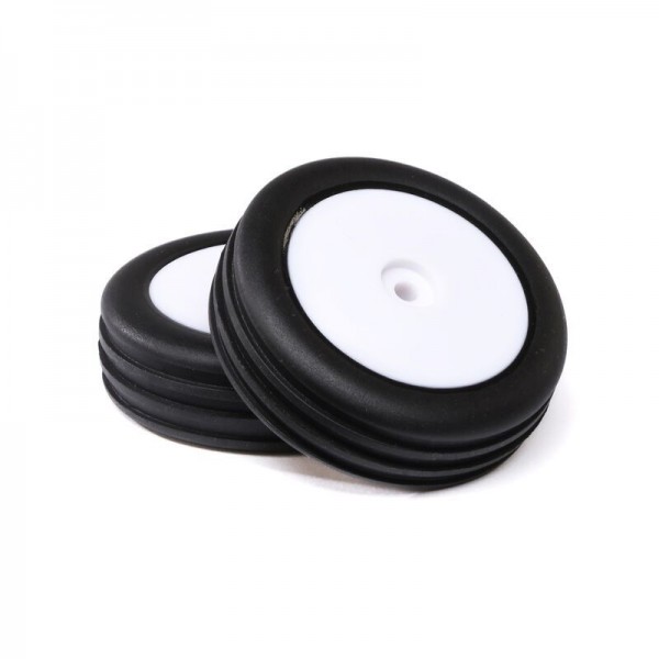Team Losi Wide Body Rib, Fr, Mntd Tires, White (2): Mini B