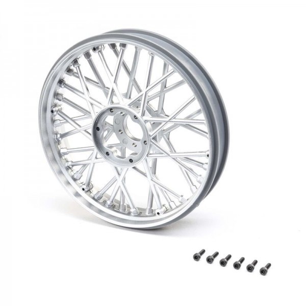 Team Losi Front Wheel Set, Satin Chrome: PM-MX