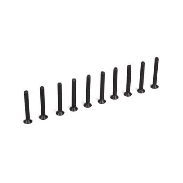 TLR Flat Head Screws, M3x25mm (10)