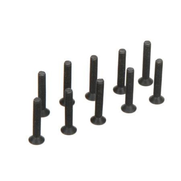 TLR Flat Head Screws, M3x18mm (10)
