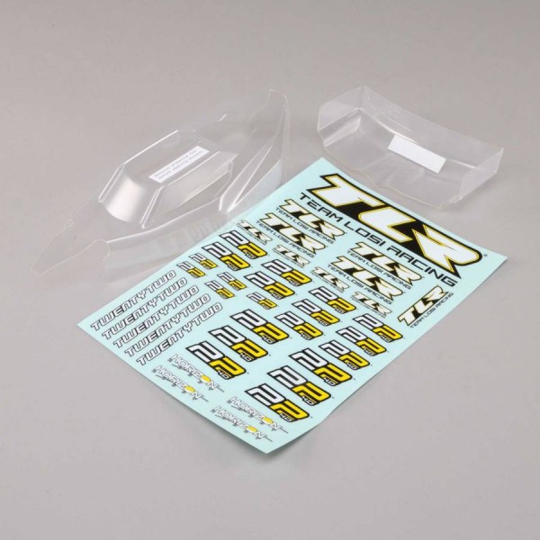 TLR Ultra Light Weight Clear Body &Wing, with Stickers (22 4.0)