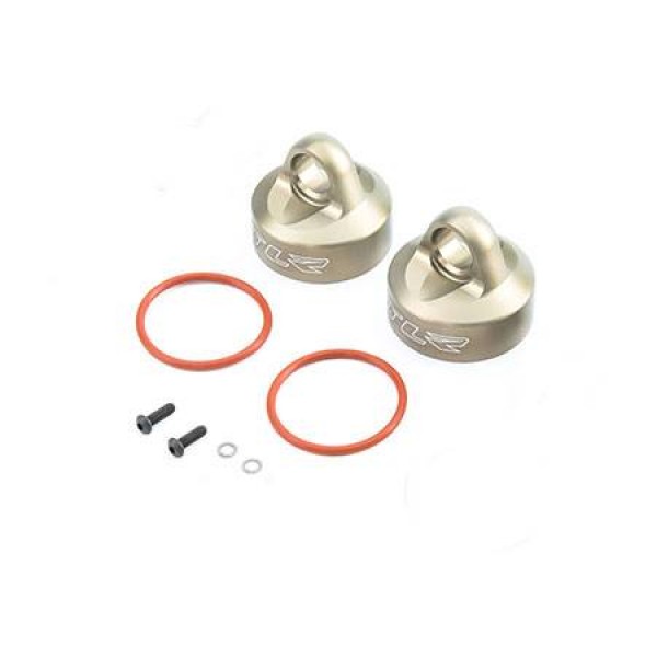 TLR Aluminum Bleeder Shock Caps (5T, MINI WRC) (2)