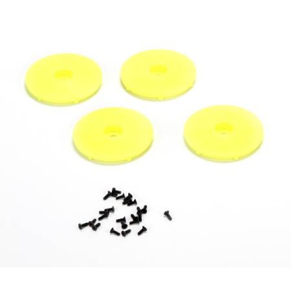 TLR Wheel Disk, FL Yellow with Screws