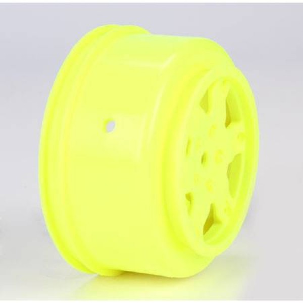 TLR Front/Rear 1/10 SCT 2.2/3.0" Wheels, 12mm Hex, Yellow (22 SCT) (2)