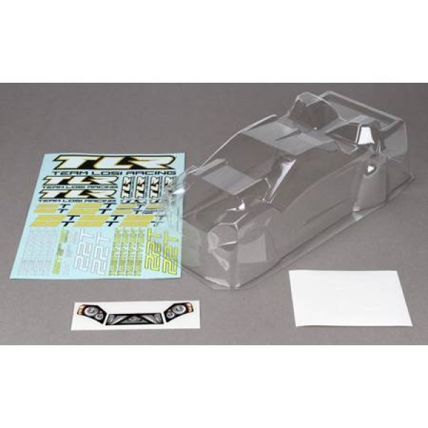TLR Body & Spoiler Set for Rear Motor, Clear for 22T